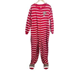 Nick & Nora Sock Monkey Footie Pajamas Women's Size XXL Sleepwear Loungewear